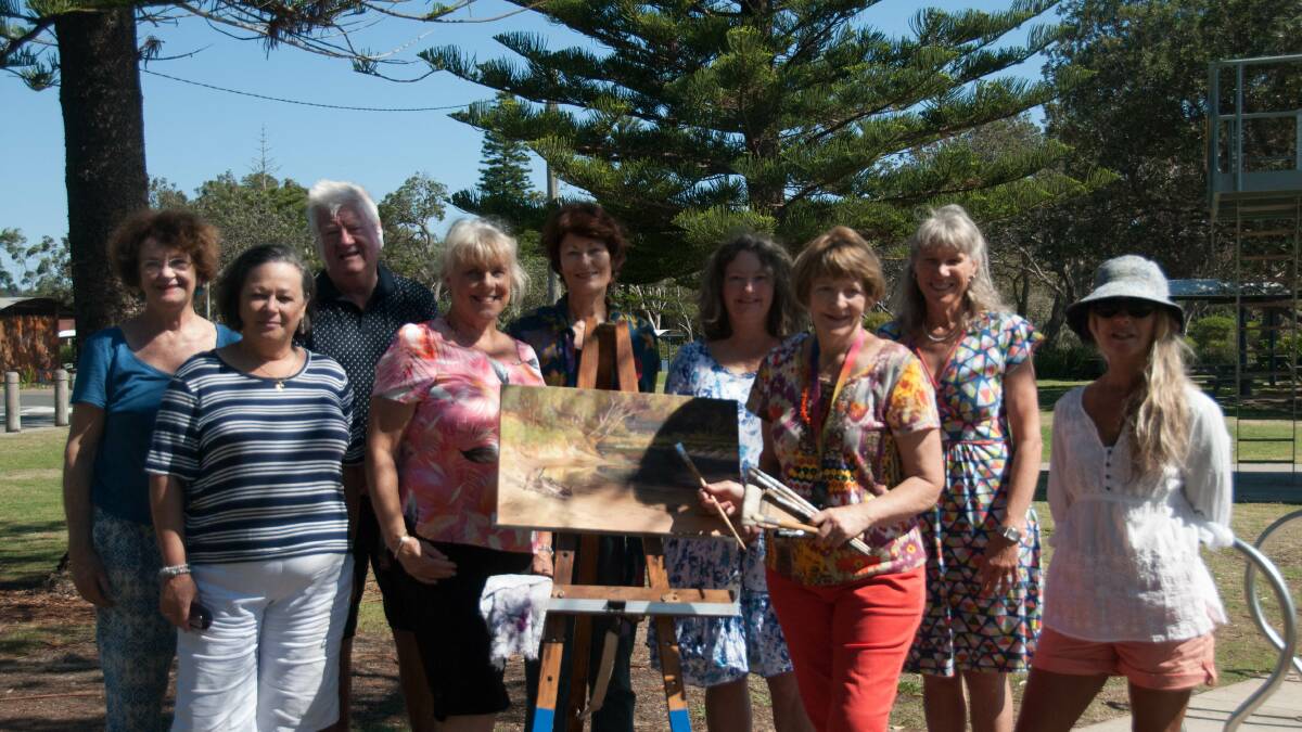 Artists' Easter exhibit: Twelve Bonny Hills artists have banded together to help raise funds for the Wauchope Bonny Hills Surf Life Saving Club. Photo: supplied.