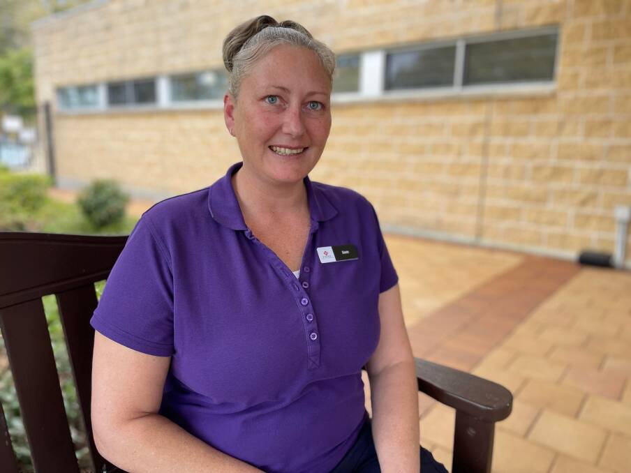 Emmaus Care Worker Samantha (Sam) Kiffin supports the proposal to lift wages for aged care employees. Picture: Liz Langdale