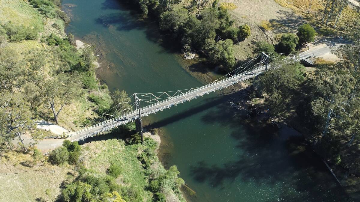 Kindee Bridge is one of the oldest suspension bridges in Australia. Photo: PMHC.
