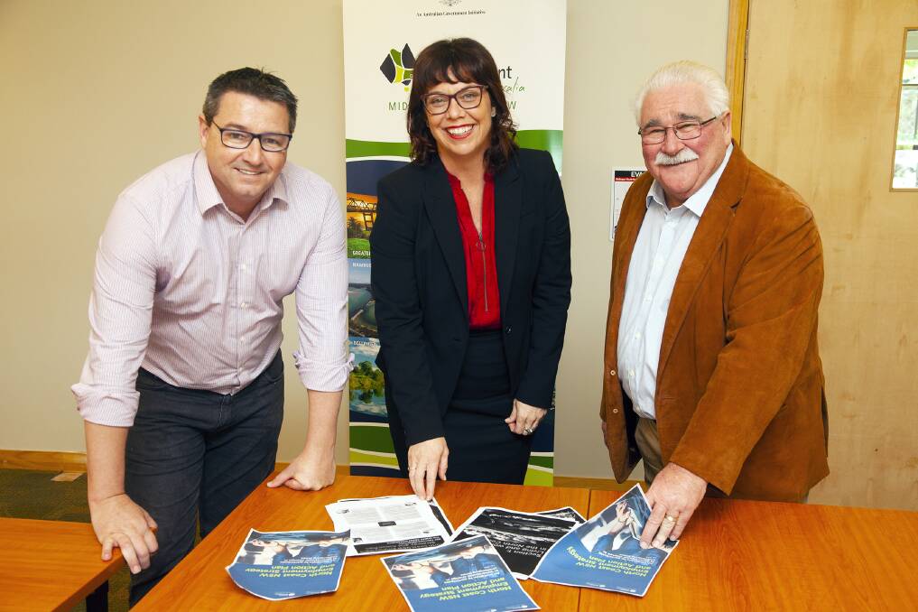 Future plan: Pat Conaghan, Member for Cowper, Kerry Grace, CEO of RDAMNC and Mr John ONeill Chair of RDAMNC.
