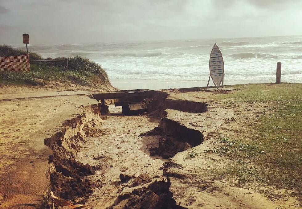 Town Beach storm erosion. Photo: Port Macquarie Lifeguards