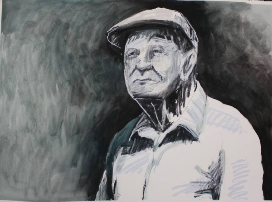 A piece by artist Todd Fuller of the "mayor of Shelly Beach" Harry Thompson.