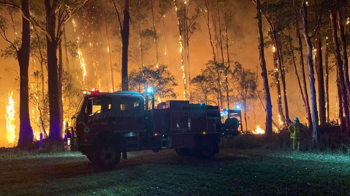 Plan in place: The Rural Fire Service will implement a plan on Monday to build a pipeline and flood the Lindfield Park Road fire which has been burning for five weeks. Photo: Sancrox/Thrumster Rural Fire Brigade.