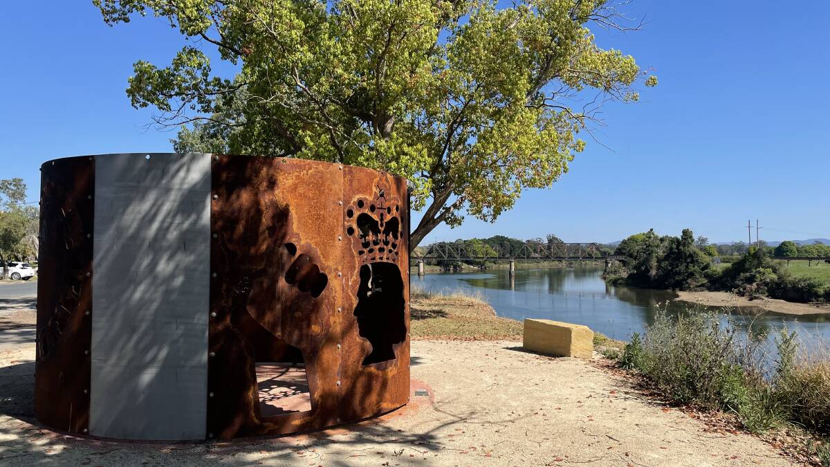 Zoetrope, a striking sculpture that makes up the Wauchope Bicentenary Riverside Sculpture Trail on the riverbank in Wauchope by Stephen Gale.
