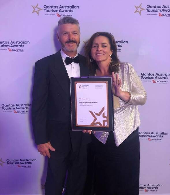 Bronze winners at the Australian Tourism Awards Dawn and Ray Marchment of the NRMA Port Macquarie Breakwall Holiday Park.