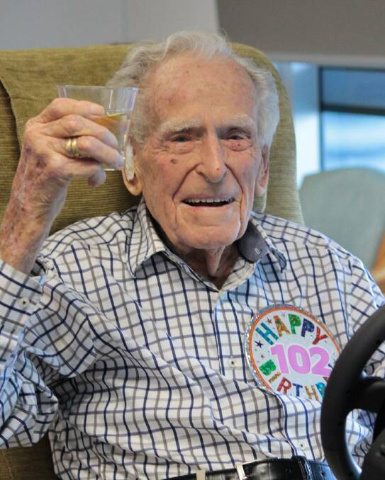 Mr Stan Pascoe of Port Macquarie celebrates his 102nd birthday.