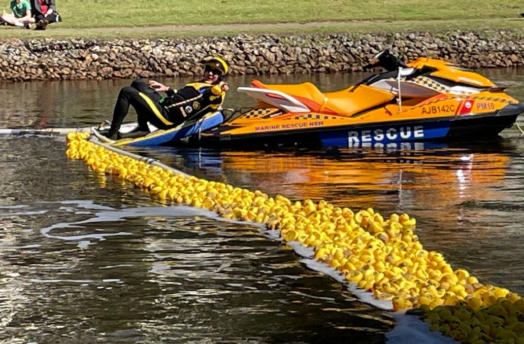 Marine Rescue volunteers assisted with the Duck Race.