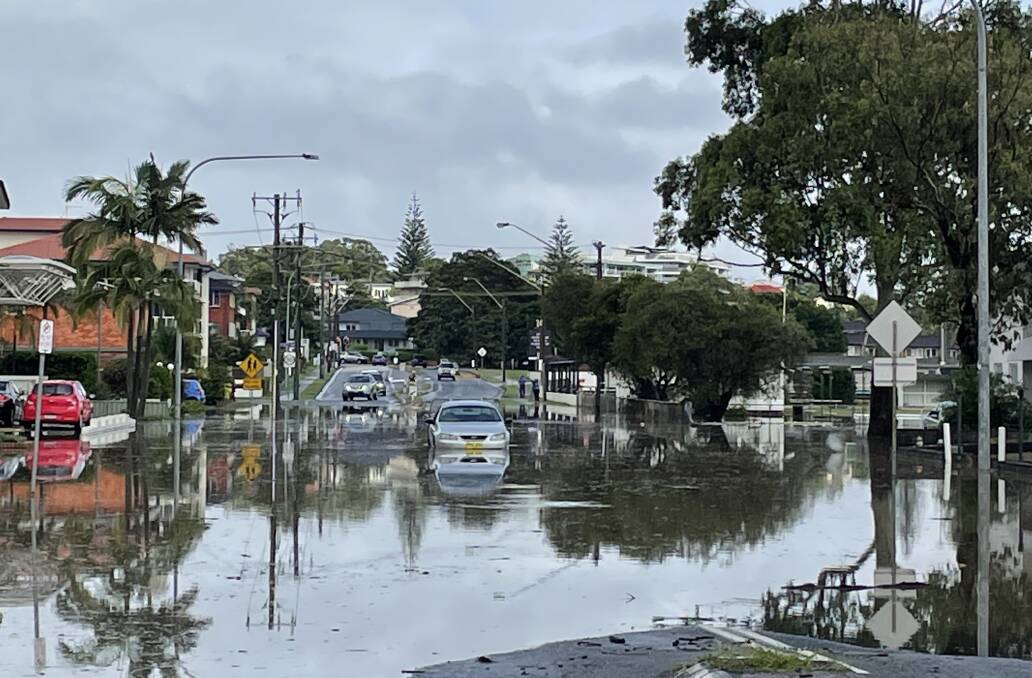 Widespread inundation is now occurring in Port Macquarie. Photo: Tracey Fairhurst.