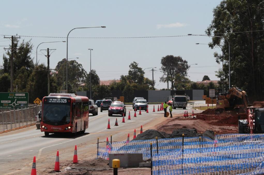 Underway: Significant roadworks at the site of the new Bunnings mega-store on John Oxley Drive continue.