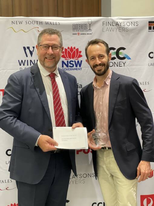 NSW WIA president Mark Bourne with Alex Cassegrain.