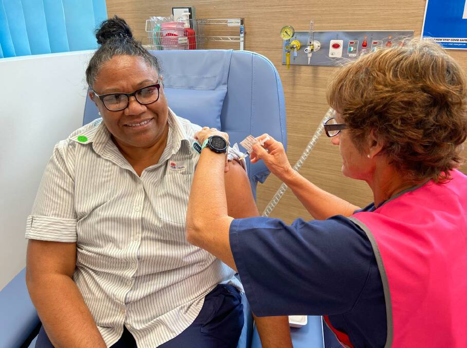 Mid North Coast Health District staff at Coffs Harbour were among the first to get the COVID vaccine this week. Photo: MNCLHD.