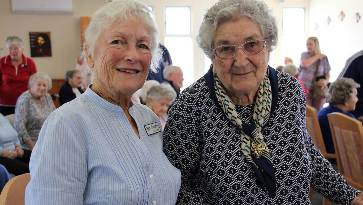 St Agnes Parish will celebrate the contribution of volunteers like, Dorothy Maloney (left), who volunteers with Catholic Care of the Aged at a special Recognition Mass on Wednesday, May 22. She is pictured here with Emmaus resident, Margaret Howard.
