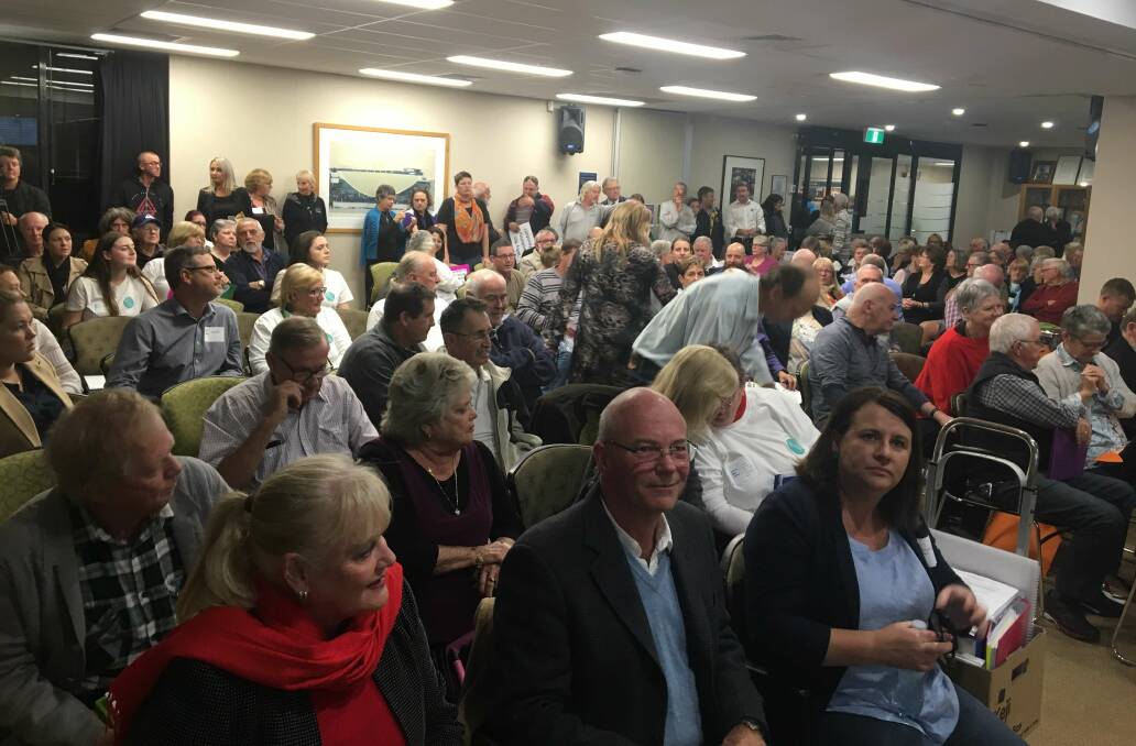 The packed public gallery at the June meeting of Port Macquarie-Hastings Council.