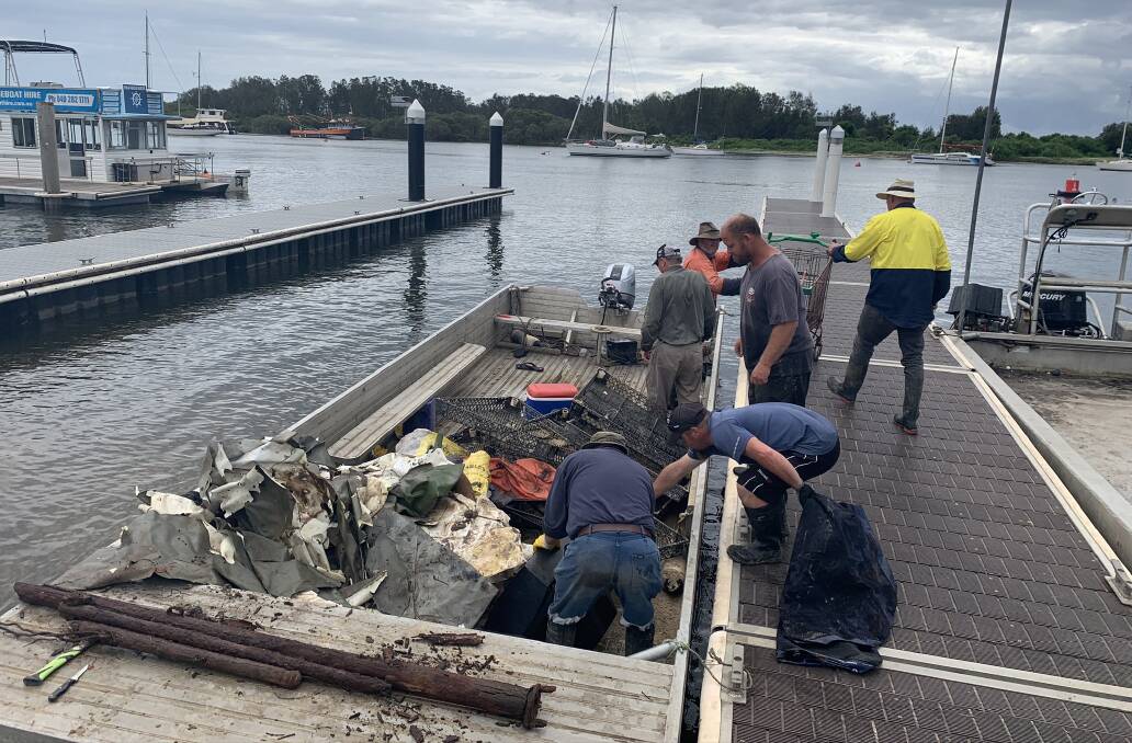 Hastings oyster farmers in last year's clean-up of local waterways.
