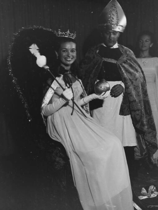 Lyn Prince at her crowning as Queen of Port Macquarie, 1968.