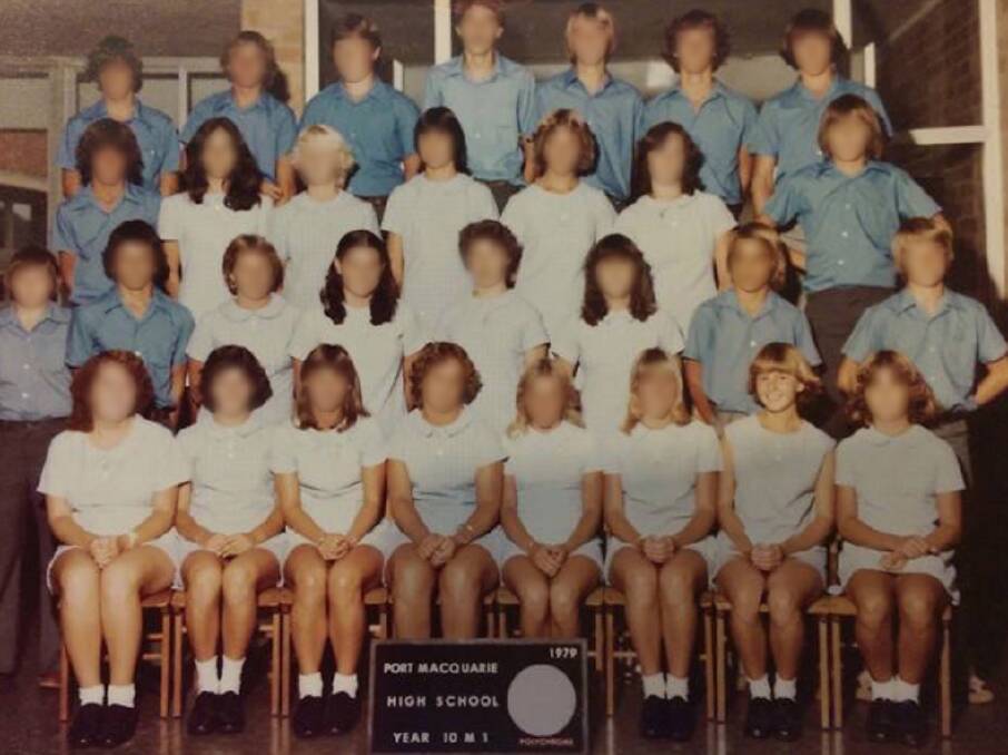 Debra Hood front, second from the right with classmates in 1979, before the alleged incidents took place. PHOTO: supplied.