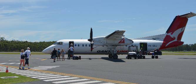 A Qantas flight from Sydney to Port Macquarie was struck by lightning. File photo.