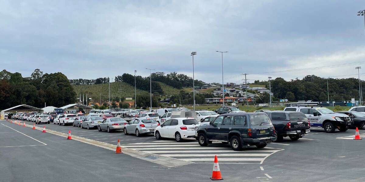 A new drive-through COVID-19 testing clinic opened on Tuesday at Coffs Harbour International Stadium to increase the district's testing capacity.