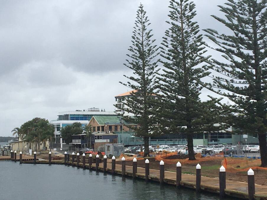 Work continues: The commercial wharf is a $4 million state government funded project that will revitalise an important stretch of the coastal linkages between Westport Park and the beaches.