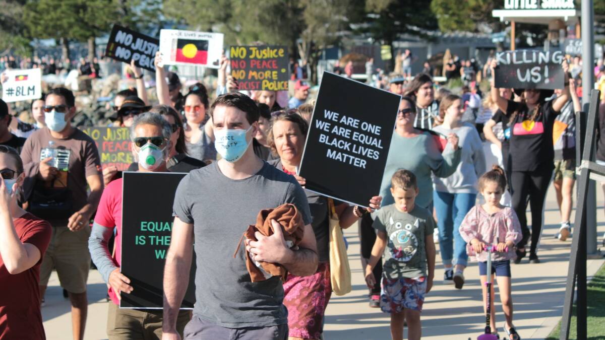 The Black Lives Matter march in Port Macquarie.