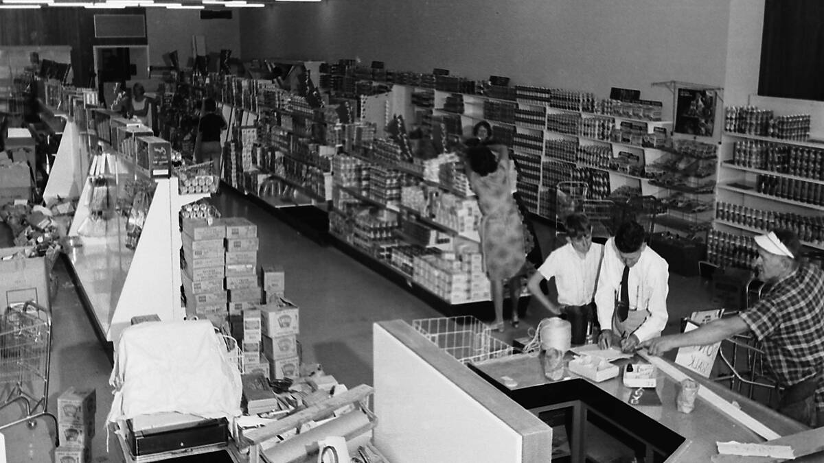  Ready for business: Stocking the new Rural Co-Op store, 1968.