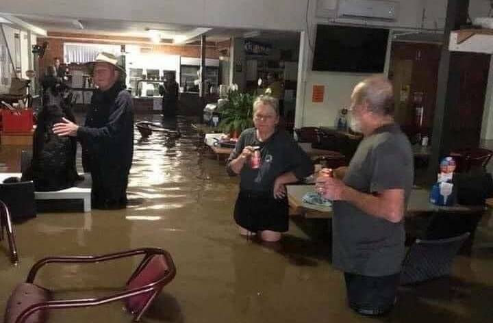  Devastated. Residents Vick and Mitch at Telegraph Point club after being rescued from floodwaters. A GoFundMe page has been set up to help the family rebuild after losing their home and possessions. Photo Kellie Morley.