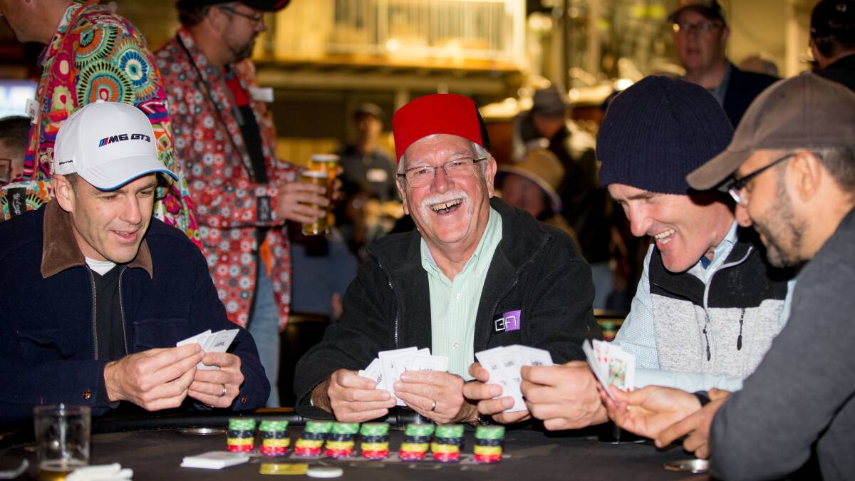 Jim Bruce Urology & Prostate Cancer Trustees - Chris Browning, John Adams, Peter Besseling and Nader Awad at the Poker 4 Prostate at The Black Duck. Pic: Lindsay Moller Productions