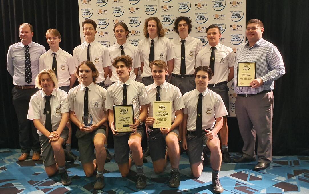 MacKillop College - Year 9/10 Boys Basketball team are the Junior Team of the Year award.
