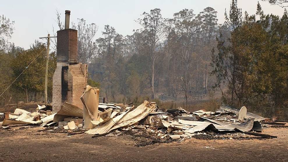 GUTTED: One of the homes destroyed at Upper Pappinbarra by a bushfire. Photo supplied.