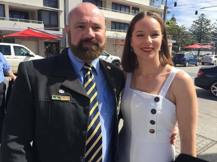 Jason and Tammy Gill at the 2020 September 11 service in Port Macquarie.