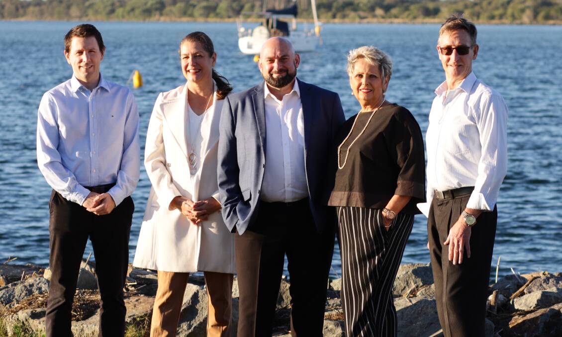 Independent group ticket for the September 4 local government elections - Hastings First - Nik James Lipovac with Kerry Fox, Linda Lenord, Michael Clarke and Justin Hardie.
