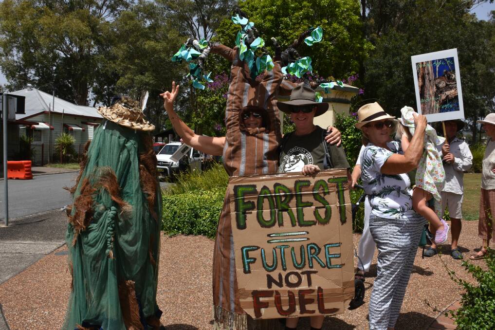 Protesters march through the streets of Wauchope as a part of the National Forest Uprising.