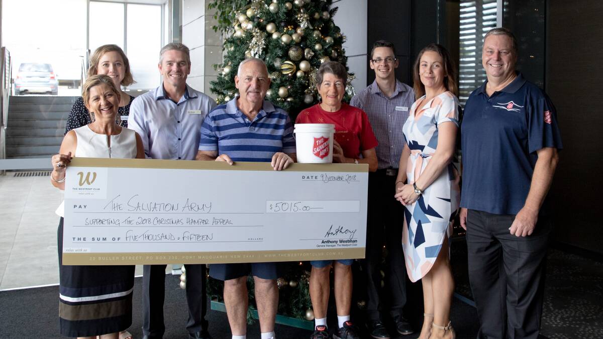 Big donation: $5015 will be distributed to members of the Port Macquarie-Hastings community through the Salvation Army Christmas Hamper Appeal.