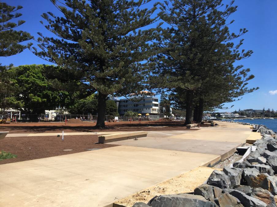 Looking good: Upgrade works along Town Green west are progressing.