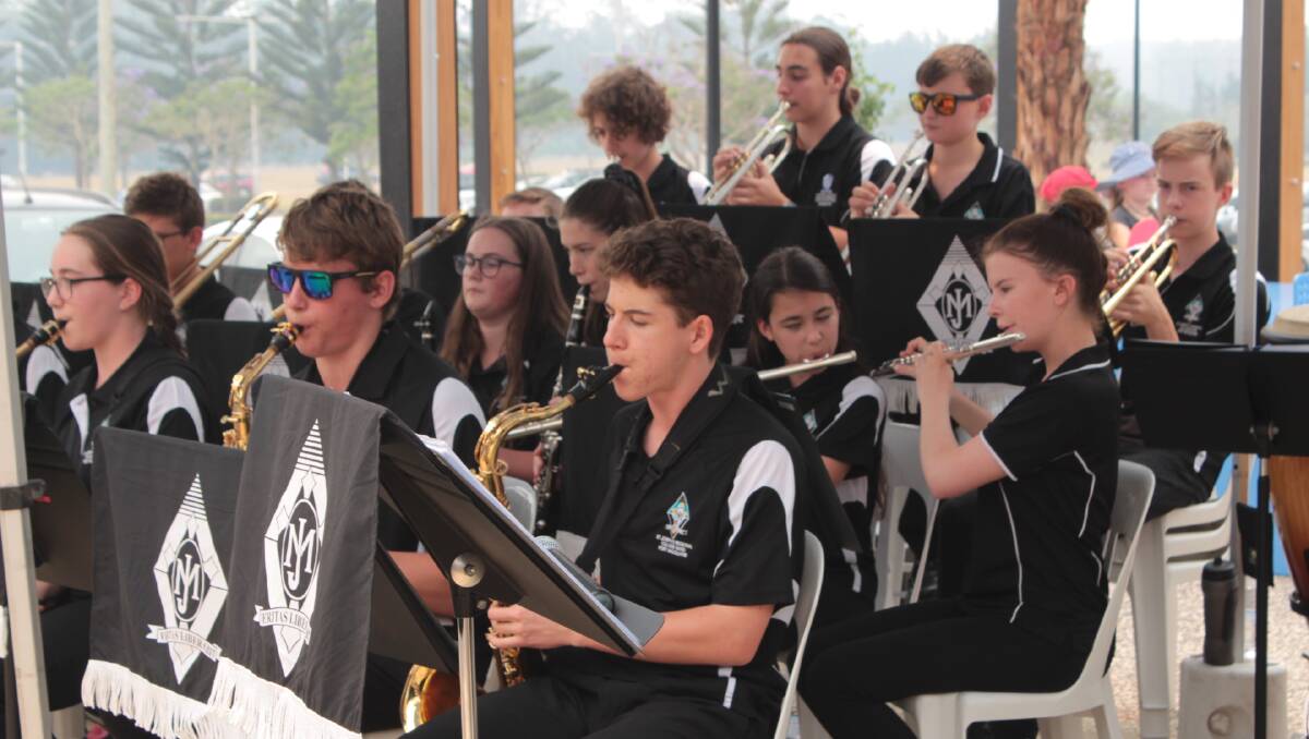 On song: The St Joseph's Regional College school band entertained the crowd.