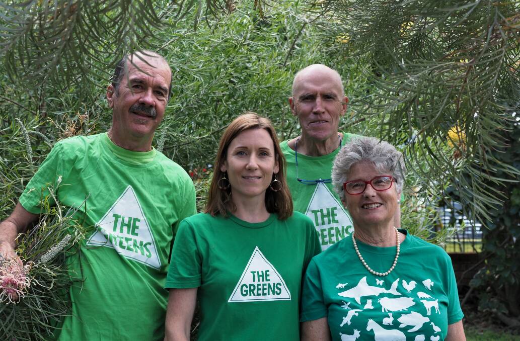 Campaign launched: Greens ticket for the September local government elections in Port Macquarie-Hastings, Stuart Watson, Lauren Edwards, Les Mitchell and Drusi Megget.
