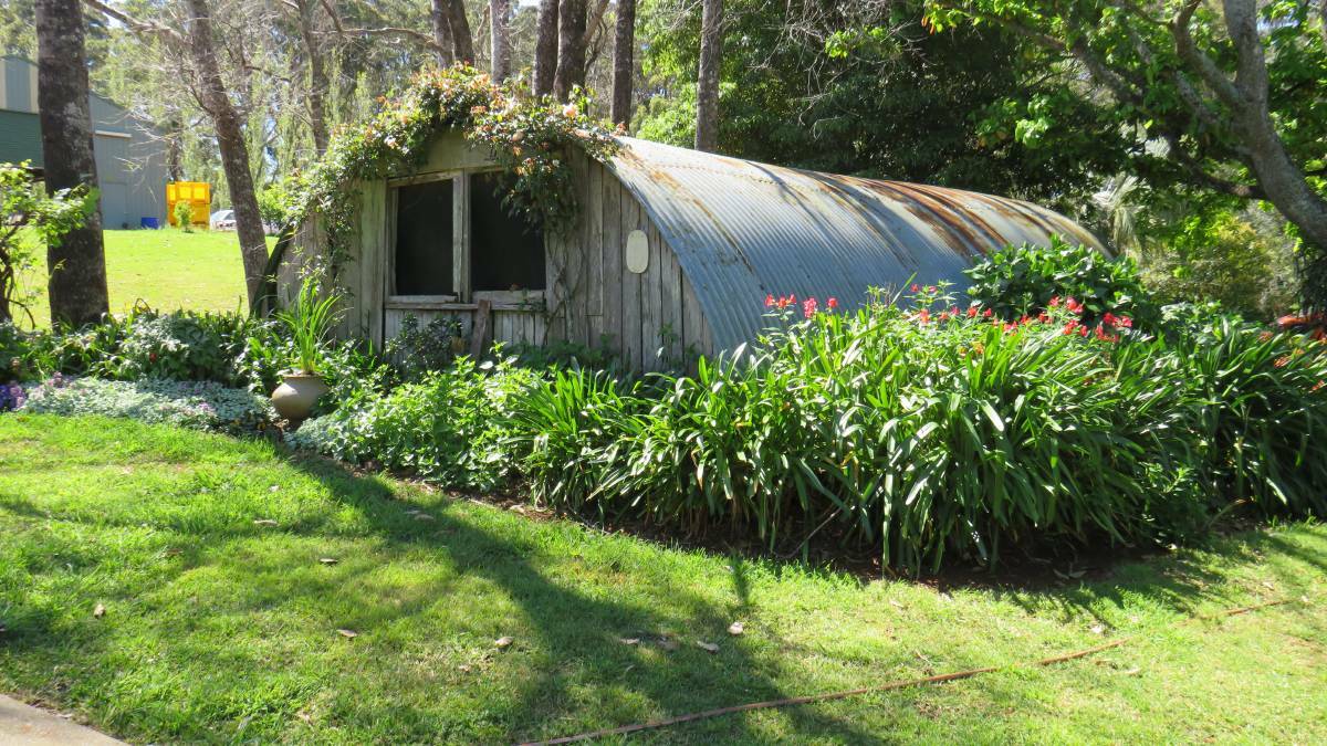 Nola Stumm's garden is home to a number of structures believed to be about 100 years old.