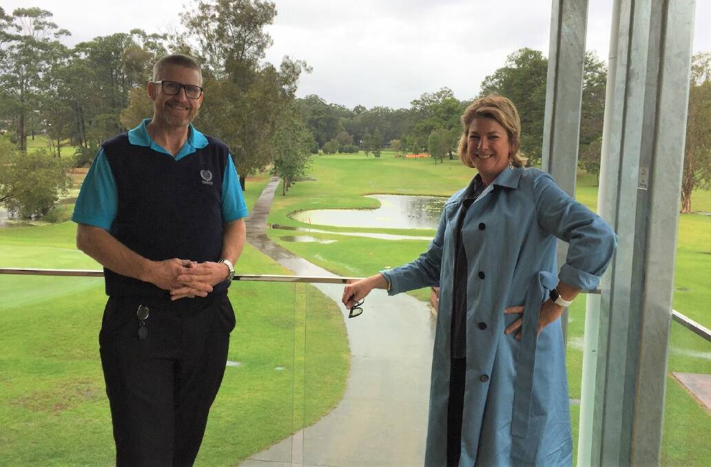 Melinda Pavey MP with Caleb Rose of Wauchope Country Club.
