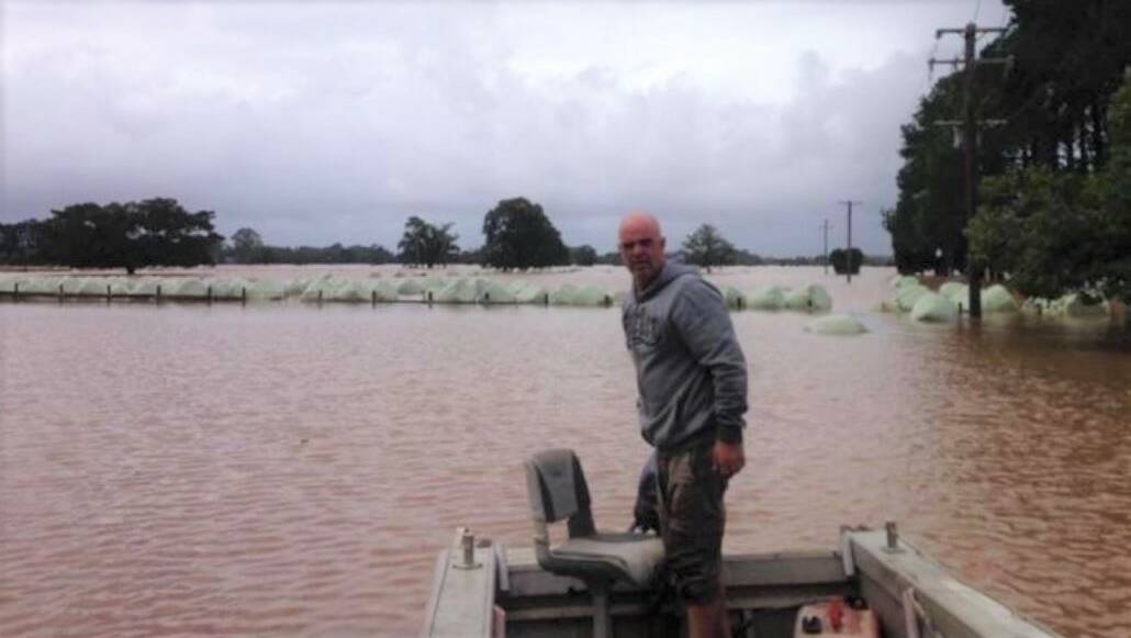 Chris Howard and his animals live at Rawdon Island west of Port Macquarie and on Friday night everything including livestock, machinery and his home was swept away. His GoFundMe page is here if you can help.