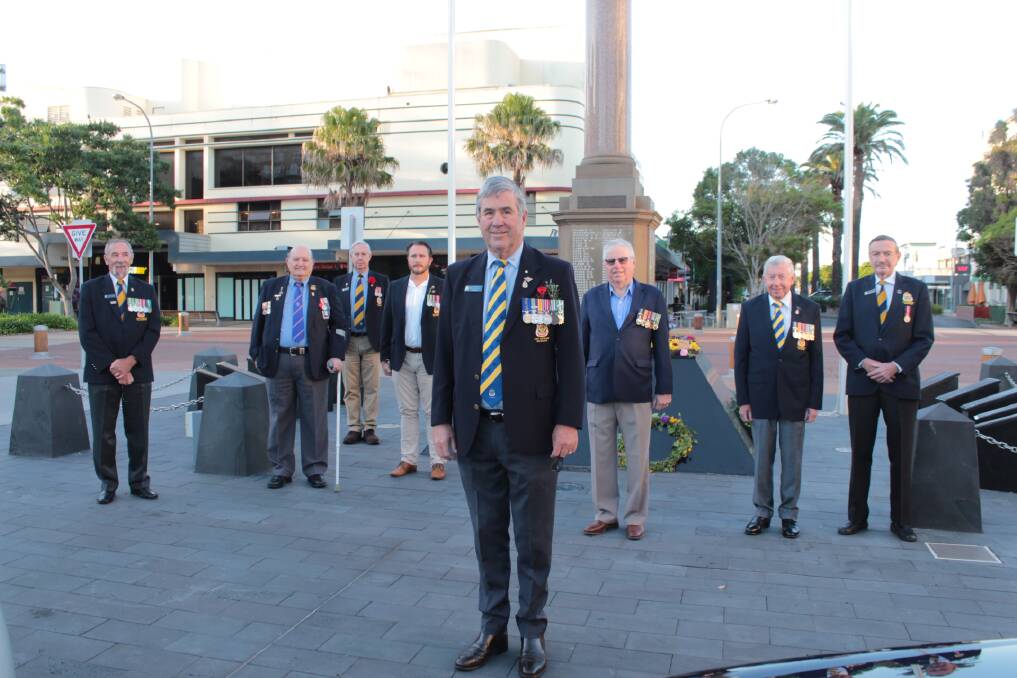 Port Macquarie RSL Sub-branch president Greg Laird and fellow ex-servicemen.