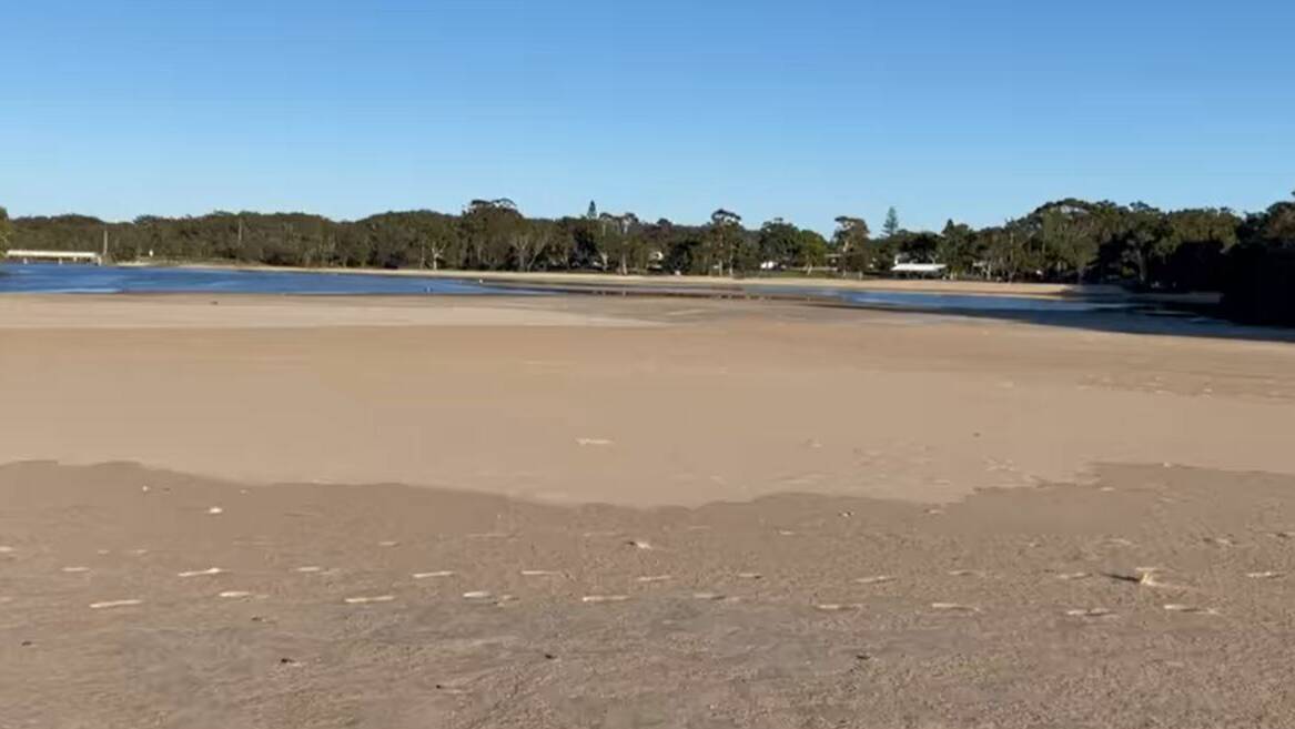 Sand build up at the Lake Cathie lagoon. Photo: Revive Lake Cathie.