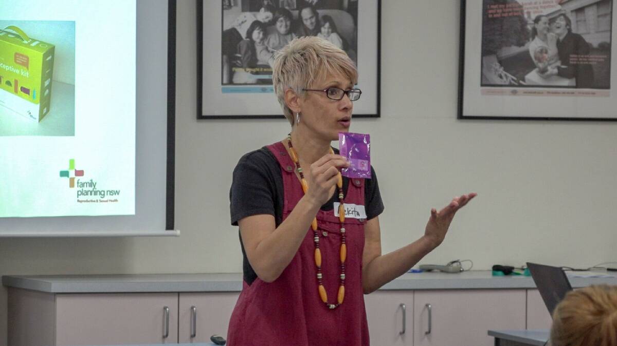 Family Planning NSW, Mekita Vanderheyde running a reproductive and sexual health education course.
