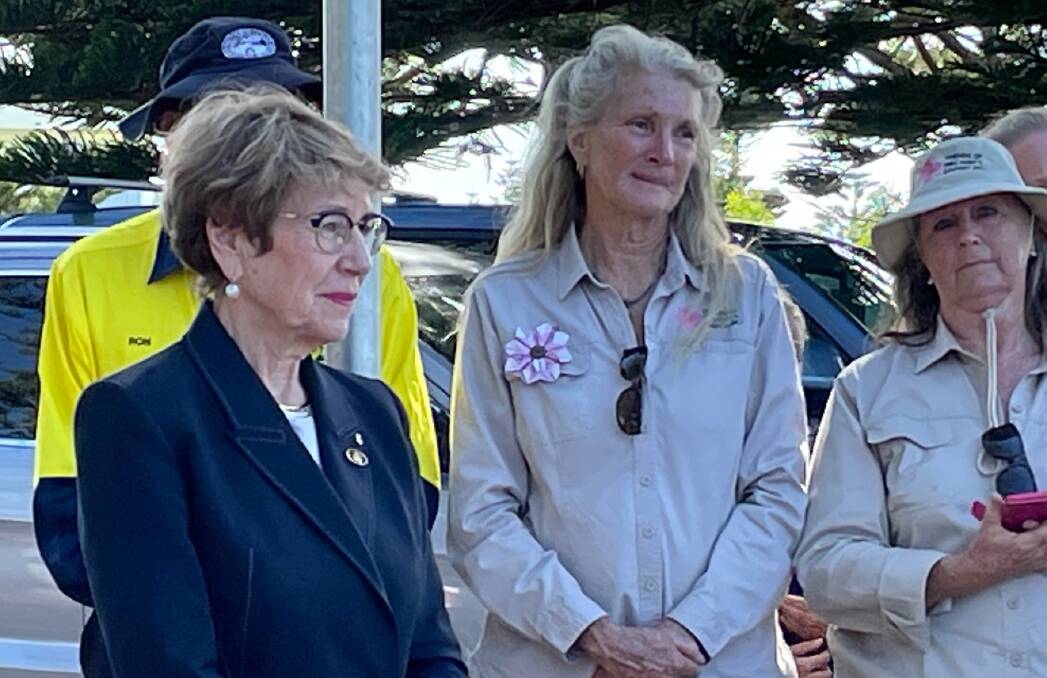 Her Excellency the Honourable Margaret Beazley AC QC with Glenys Pearson a granddaughter of Mrs York and experienced horticulturalist.