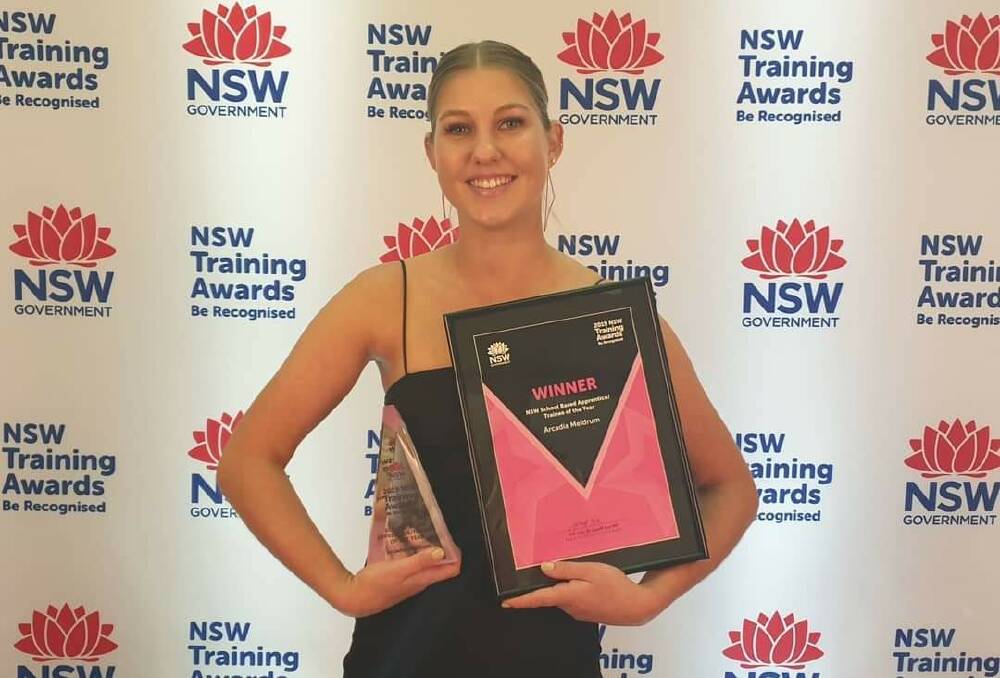 Winner: Arcadia Meldrum is the 2019 State NSW Training Awards, School Based Apprentice/Trainee of the Year.