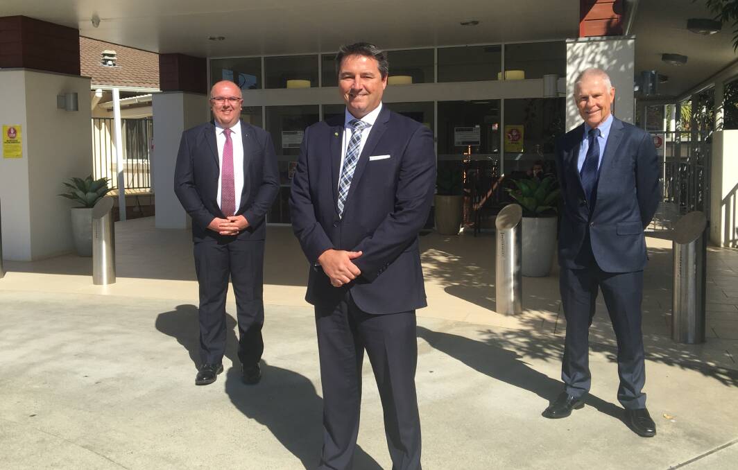 Investing in the future: Garden Village Port Macquarie CEO Craig Wearne, Member for Cowper Pat Conaghan and Chairman of the Board Andrew Walmsley.