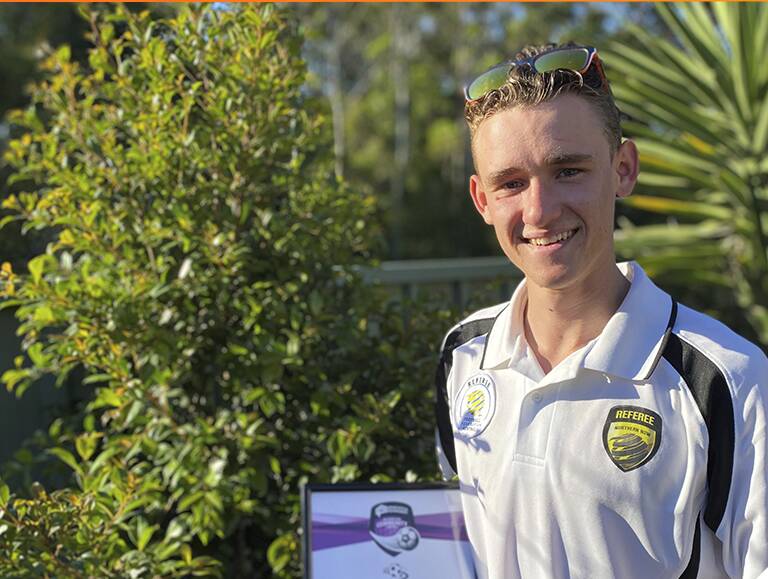 Top referee: Sam Stewart has been named Football Mid North Coast's Newcastle Permanent Referee of the Year for 2020.