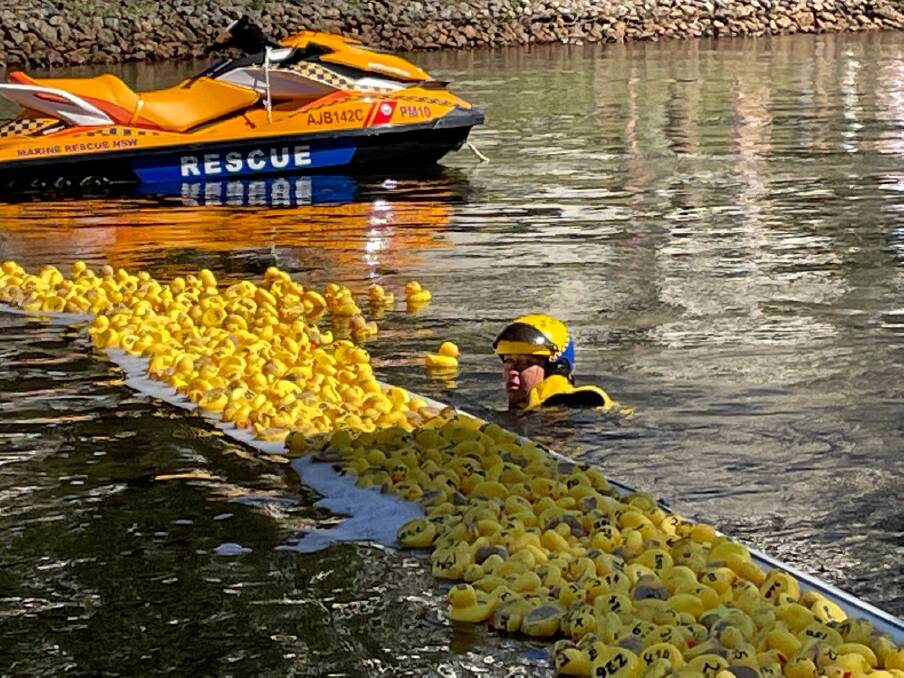 Marine Rescue volunteers assisted with the Duck Race.