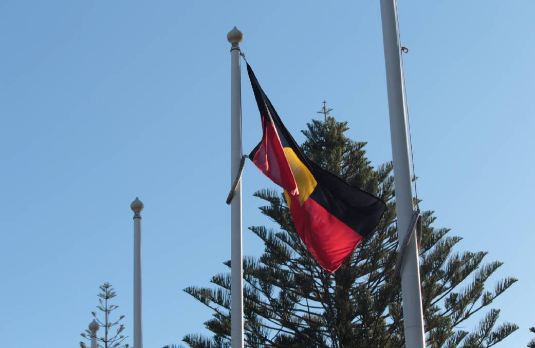 Port Macquarie-Hastings Council raised the Aboriginal flag on Town Green for the Black Lives Matter rally.