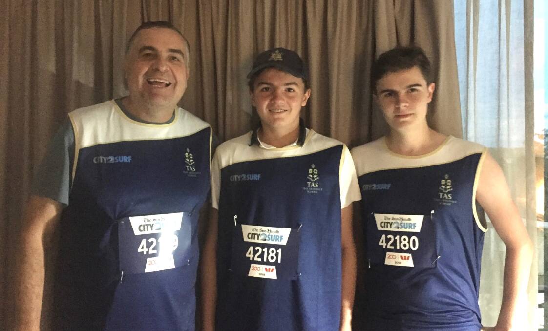  Port Macquarie students who took part in Sydney’s City to Surf footrace as part of The Armidale School’s record team included Justin, Edward and Jack Boydell.