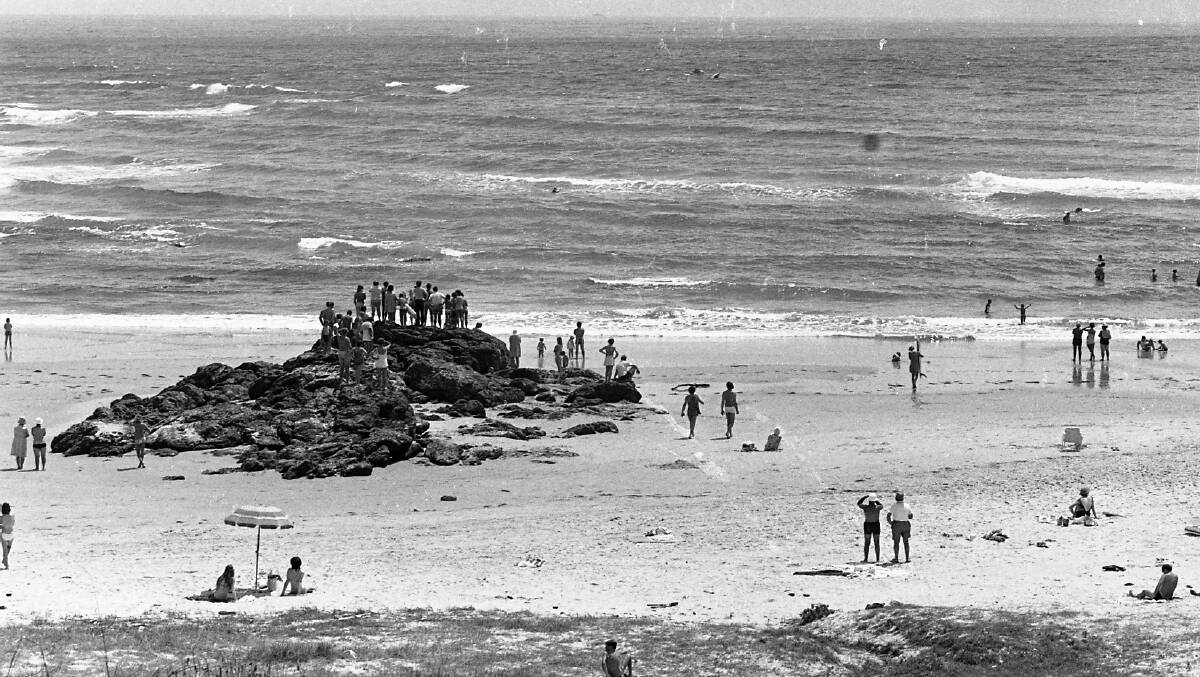 Town Beach visitors had a grandstand view of the sea rescue, 1971